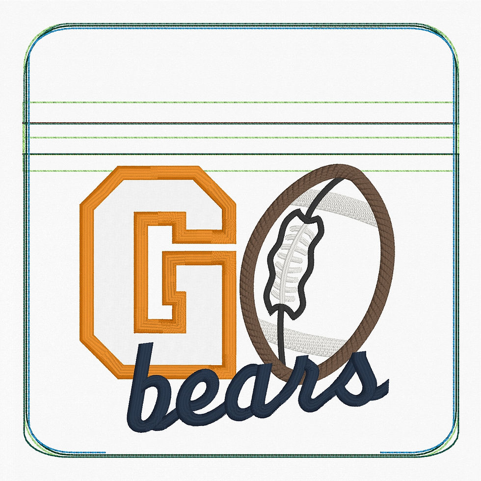 Thumbnail: Go Bears Bag ITH Bag Machine Embroidery Design