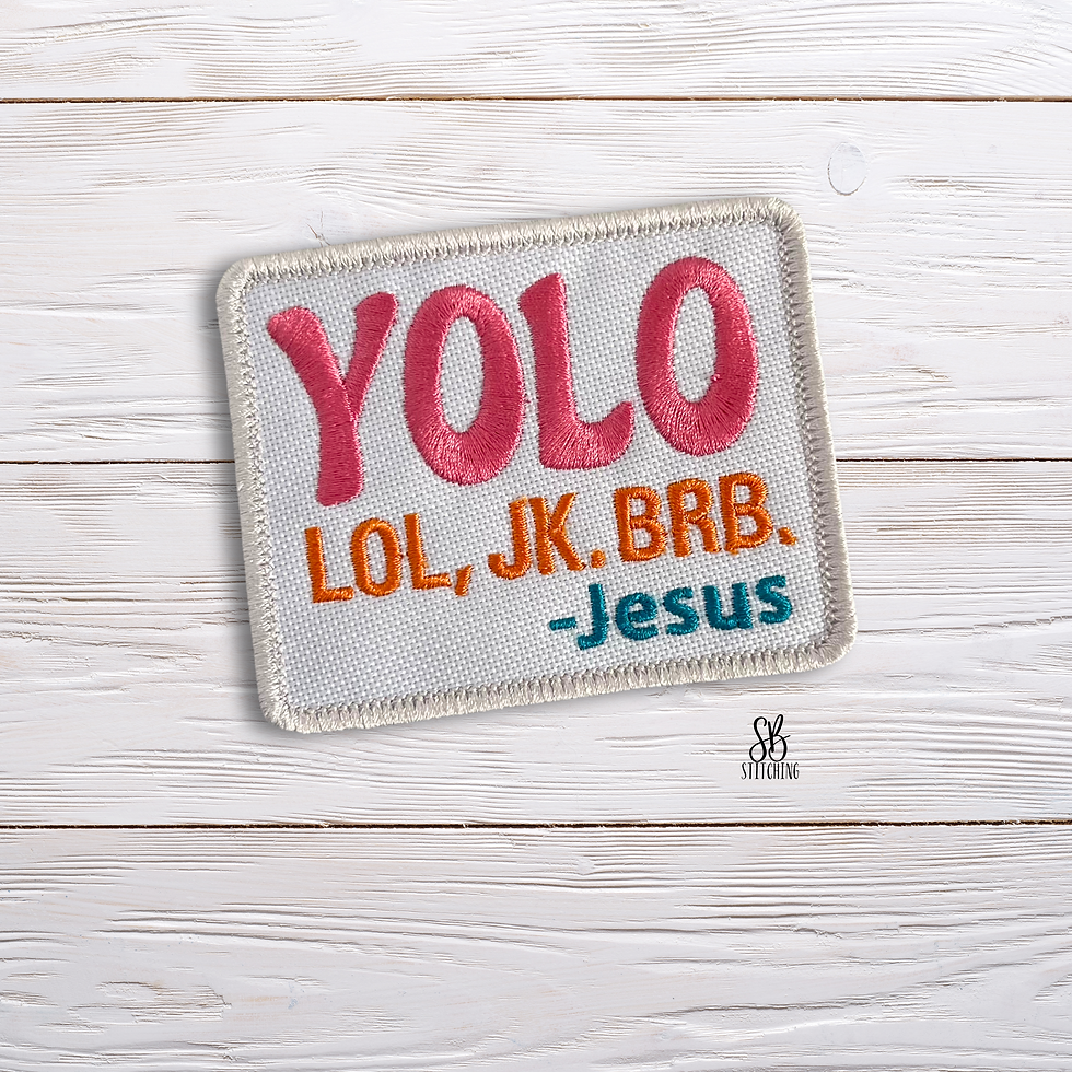 YOLO Patch Machine Embroidery Design