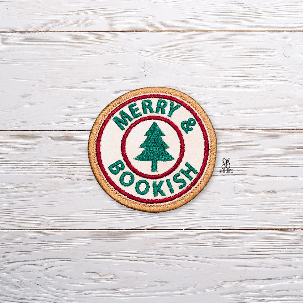 Merry Bookish Patch Machine Embroidery Design