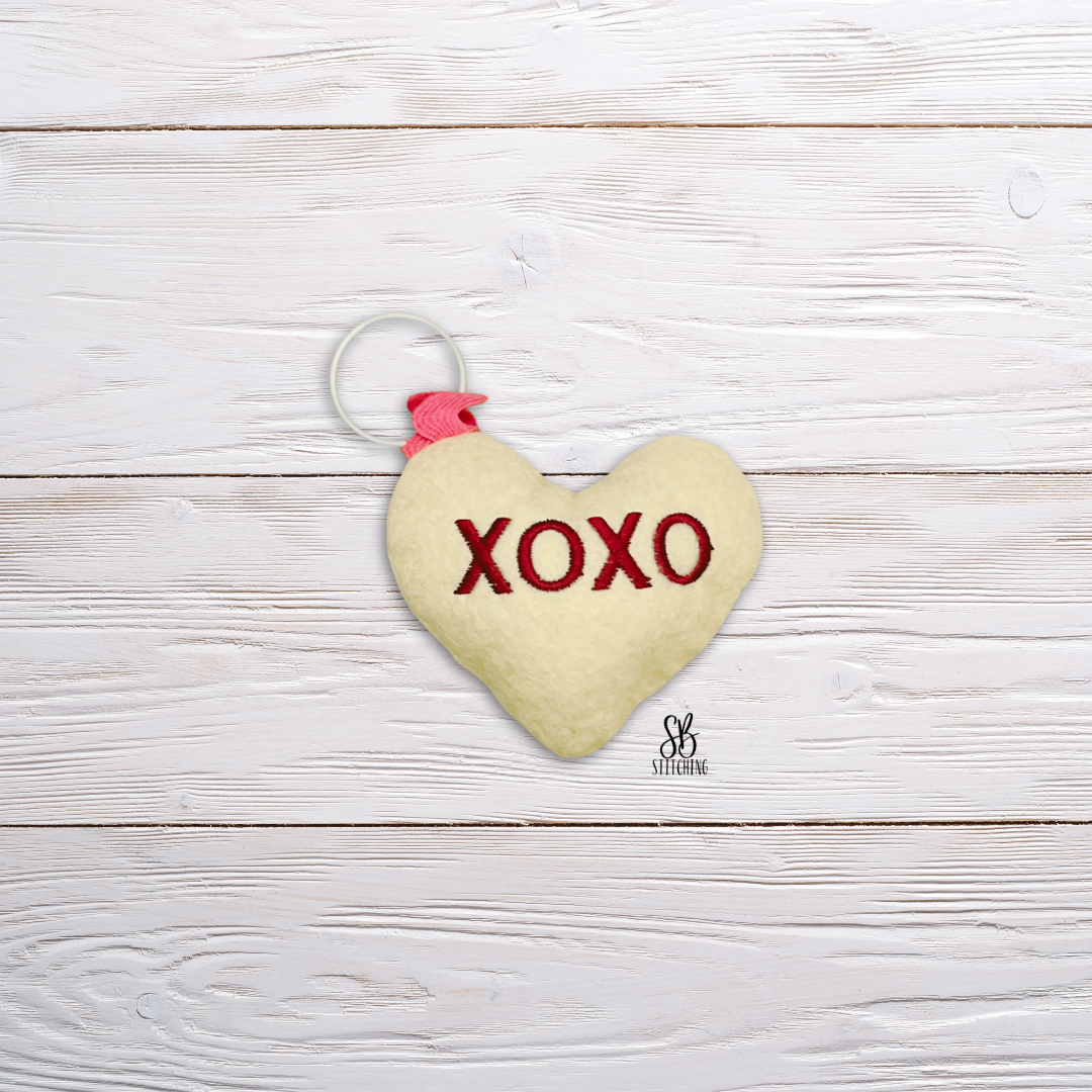 XOXO Heart Candy Plush Machine Embroidery Design