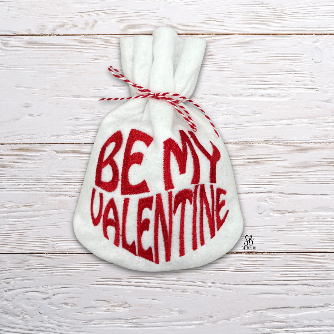 Be my Valentine Snack Bag Machine Embroidery Design