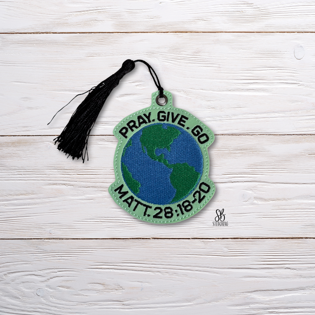 Go Pray Give Bookmark Machine Embroidery Design
