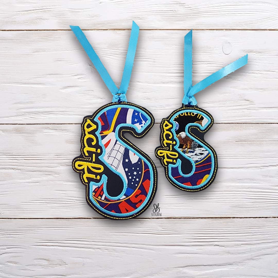 Sci-Fi Applique Trope Tag Set Embroidery Design