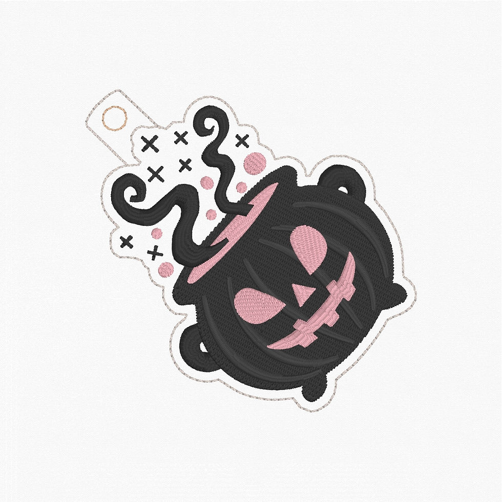 Thumbnail: Cauldron Jack Bookmark  Machine Embroidery Design