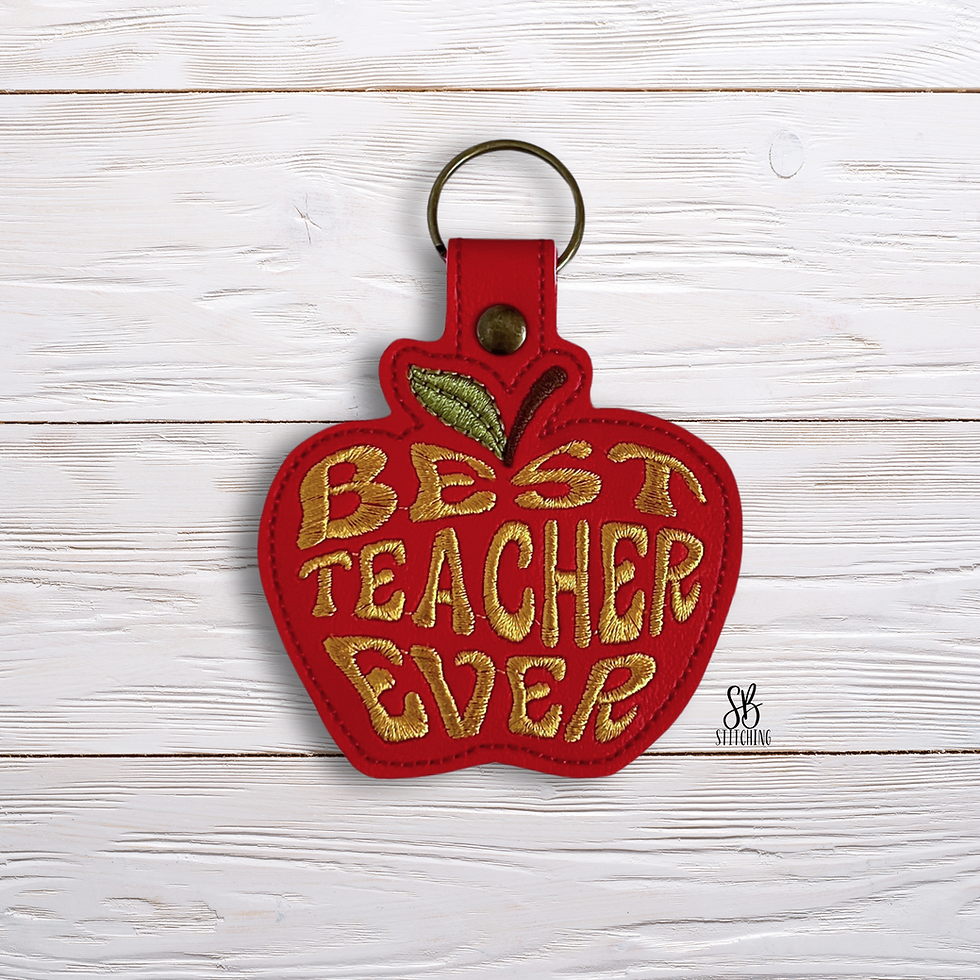 Best Teacher Ever Snaptab Machine Embroidery Design