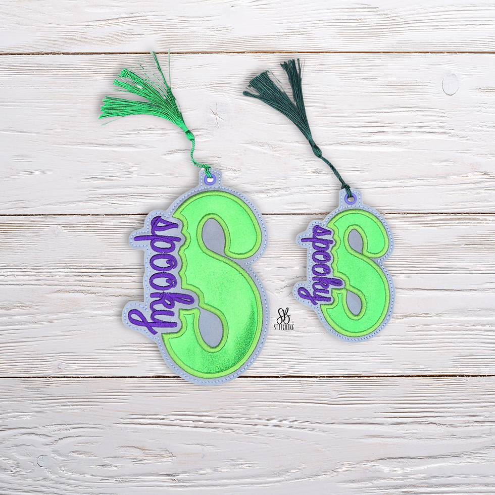 Thumbnail: Spooky Applique Trope Tag Set Embroidery Design