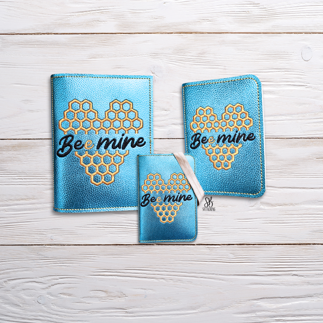 Bee Mine NB Cover Set Machine Embroidery Design