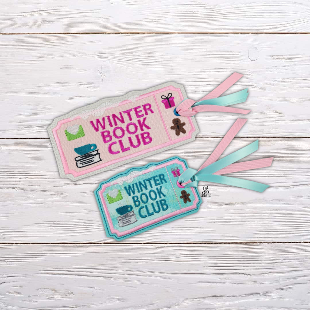 Winter Book Club Bookmark Embroidery Design