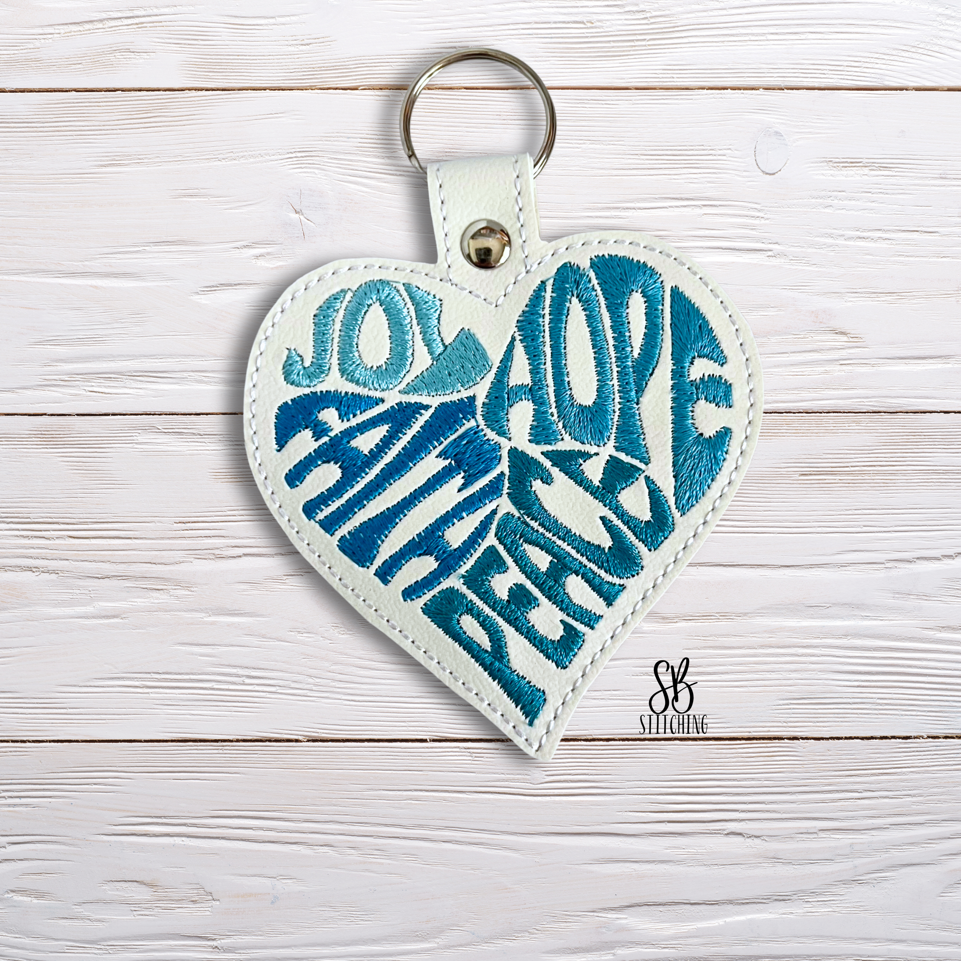 Hope Faith Heart Snaptab Machine Embroidery Design