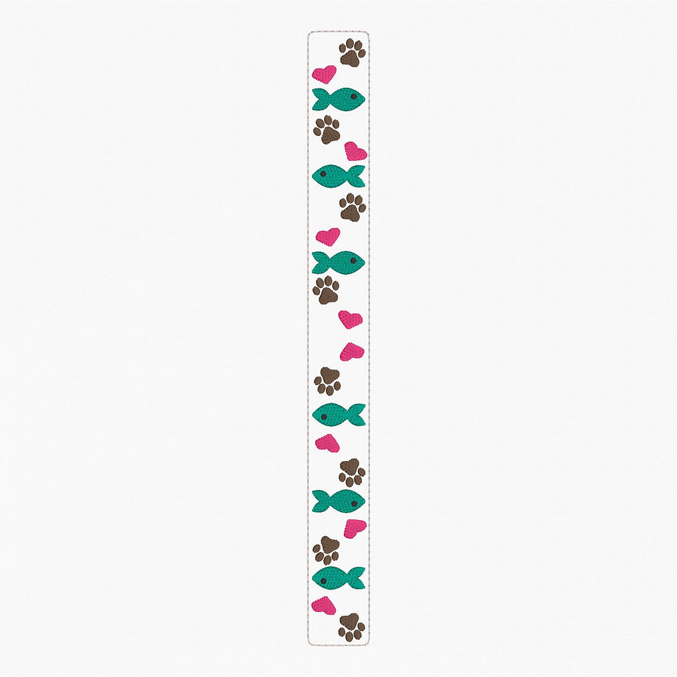 Thumbnail: Cat Love Key Fob Set Embroidery Design