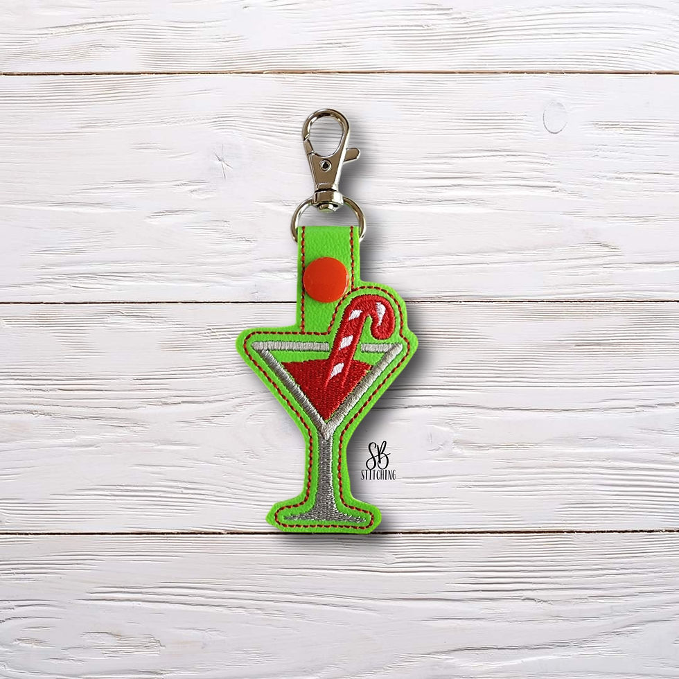 Peppermint Cocktail Snaptab Machine Embroidery Design