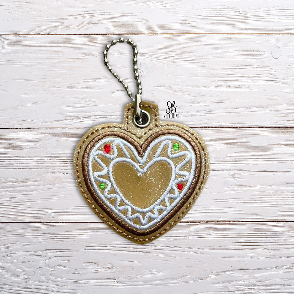 Gingerbread Heart Eyelet Machine Embroidery Design