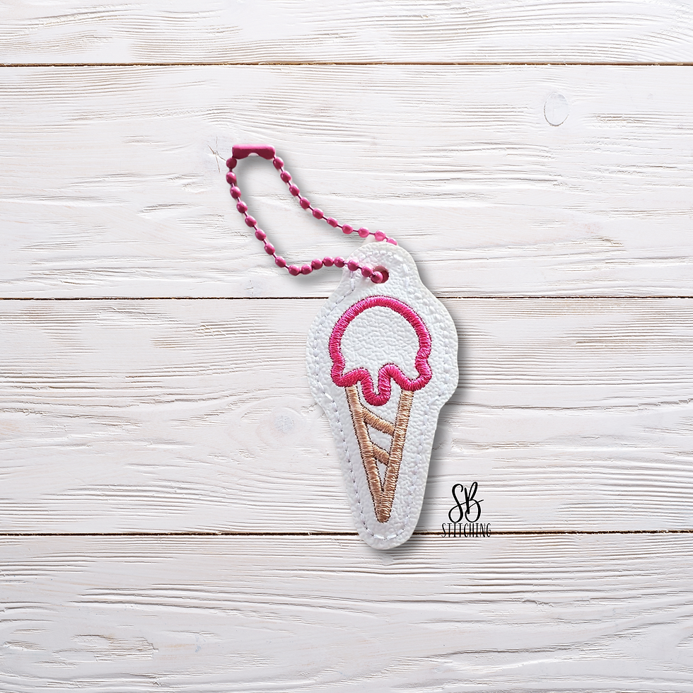 Ice Cream Cone Charm Machine Embroidery Design