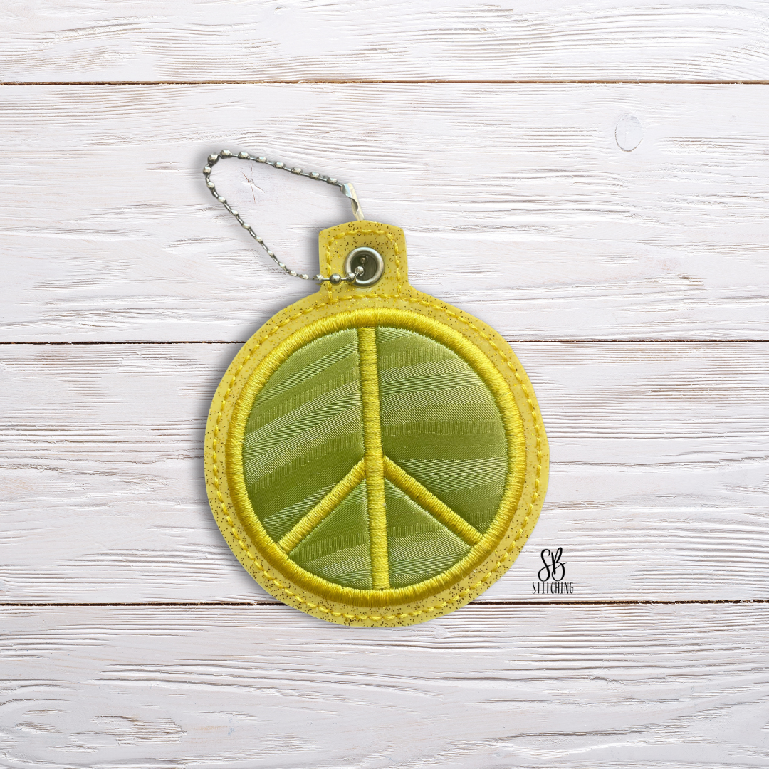 Applique Peace Sign Eyelet Machine Embroidery Design