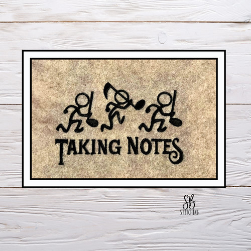 Taking Notes Machine Embroidery Design | SB Stitching