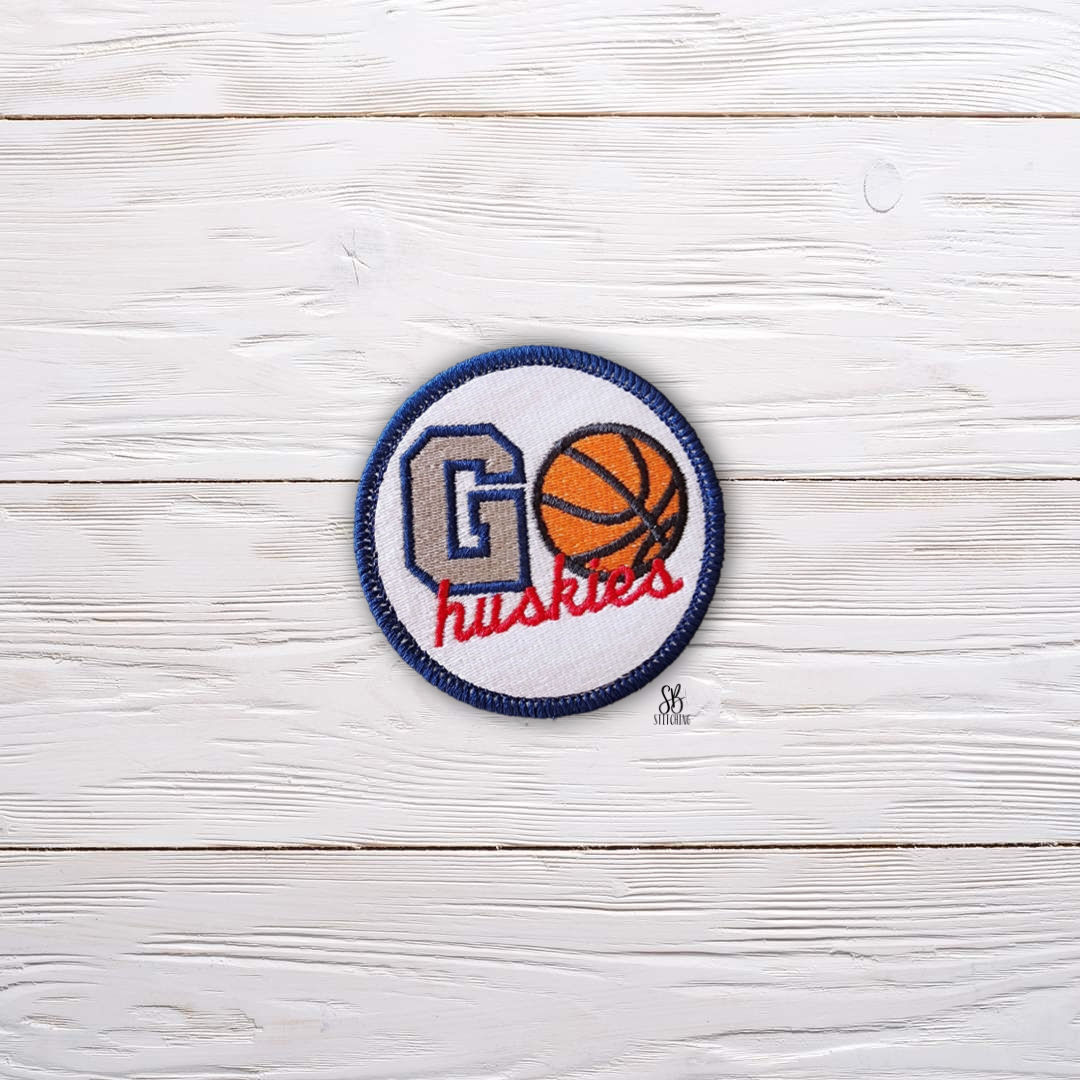Go Huskies Patch Machine Embroidery Design