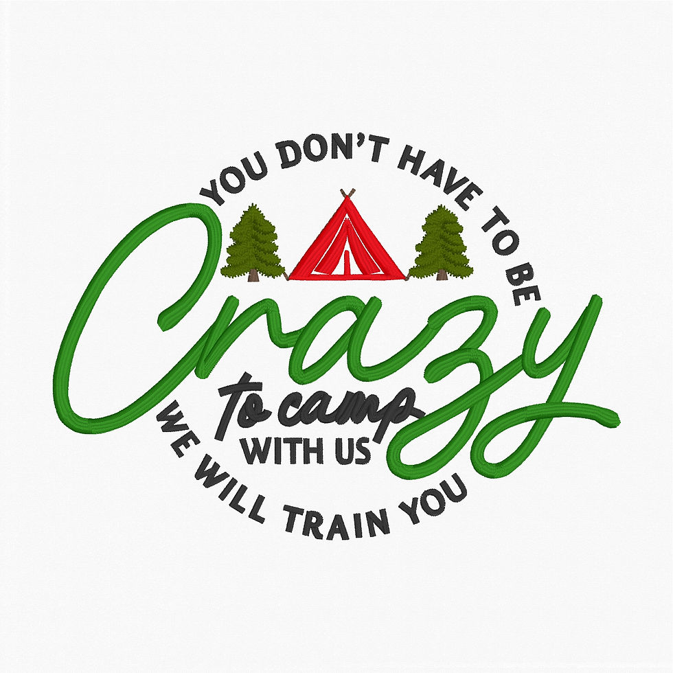 Thumbnail: Crazy to Camp Machine Embroidery Design