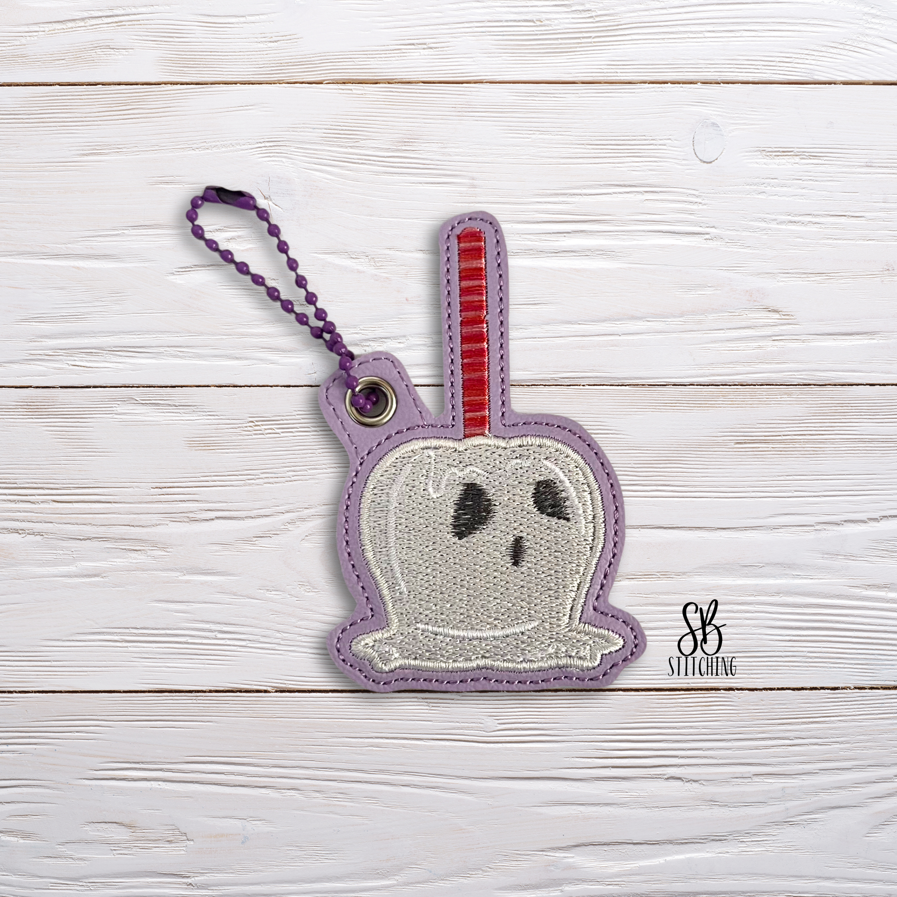 Ghostly Candy Apple Eyelet Machine Embroidery Design