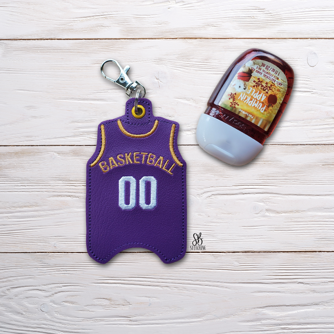 4x4 Basketball Jersey Hand Sanitizer Holder Machine Embroidery Design