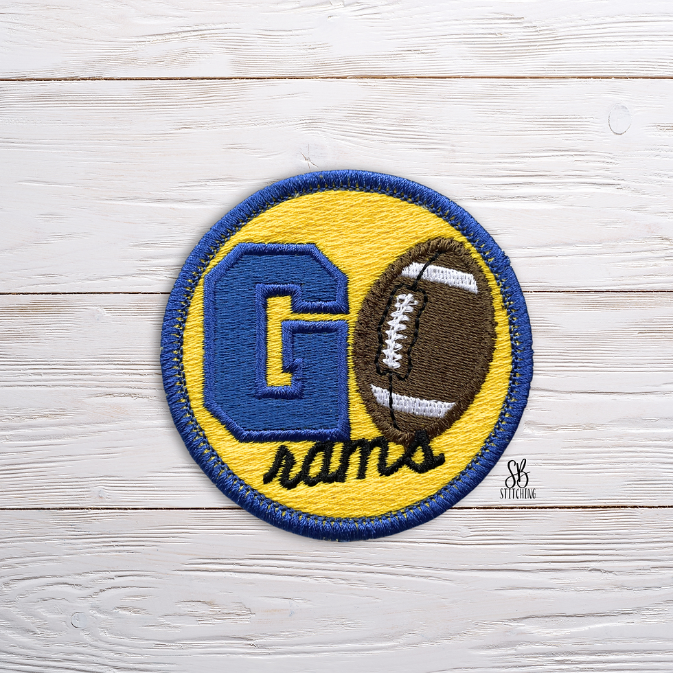Go Rams Patch Machine Embroidery Design