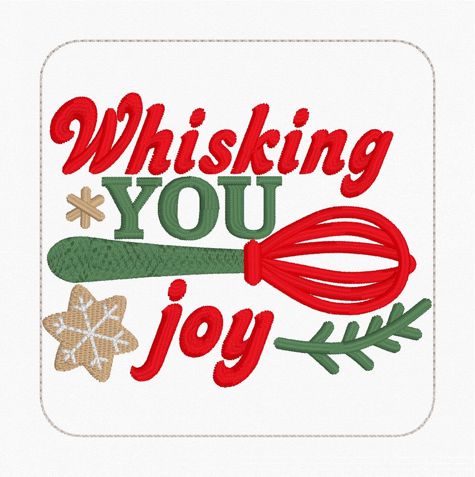Thumbnail: Christmas Baking Coaster Set Machine Embroidery Design
