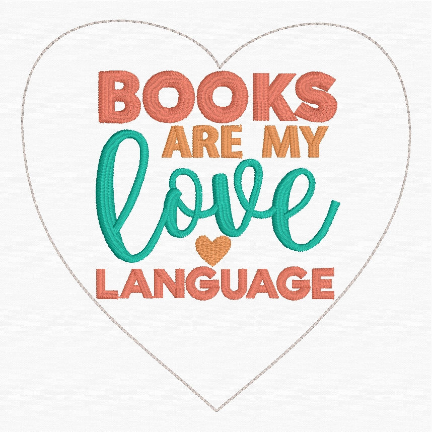 Thumbnail: Book Love Coaster Set Machine Embroidery Design