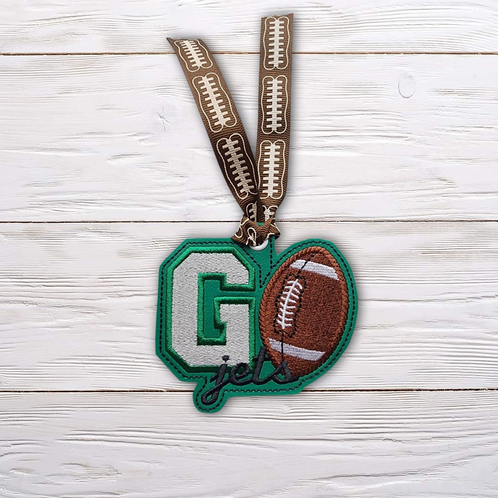 Go Jets Bookmark Machine Embroidery Design