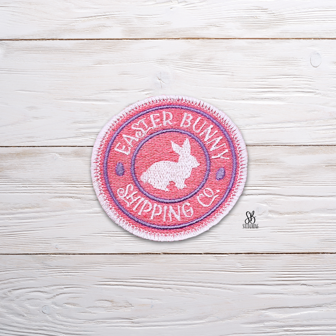 Easter Bunny Shipping Patch Machine Embroidery Design