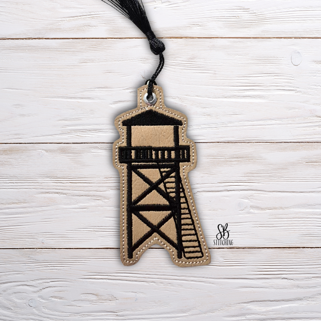 Beach Tower Bookmark Machine Embroidery Design