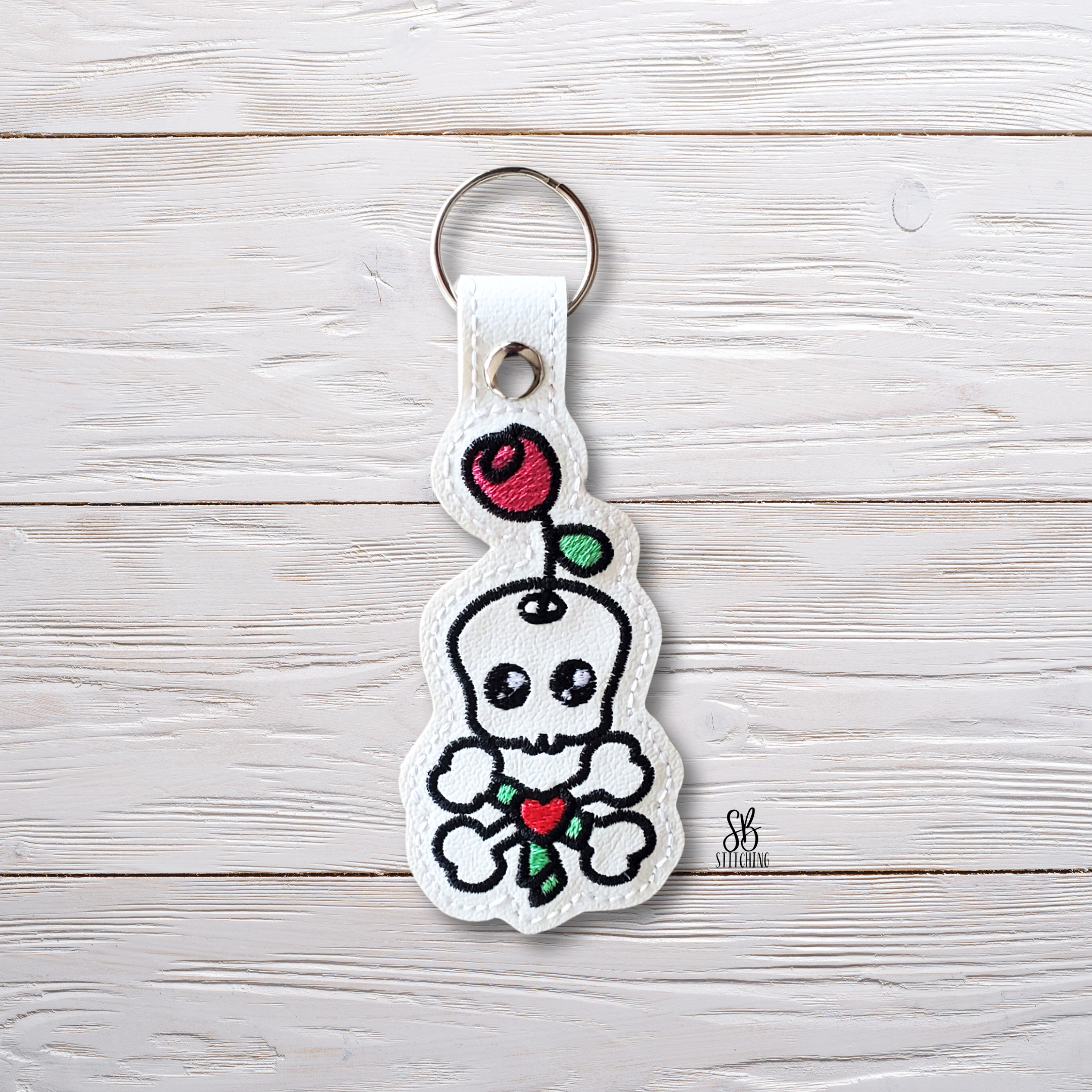 Skullrose Snaptab Machine Embroidery Design