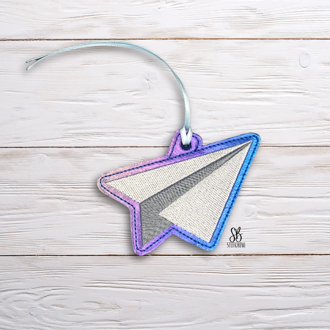 Paper Airplane Bookmark Machine Embroidery Design