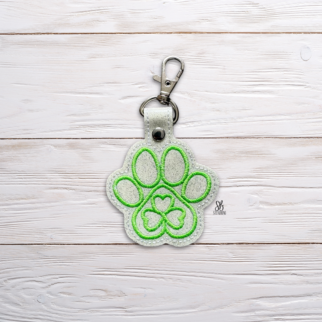 Shamrock Paw Snaptab Machine Embroidery Design