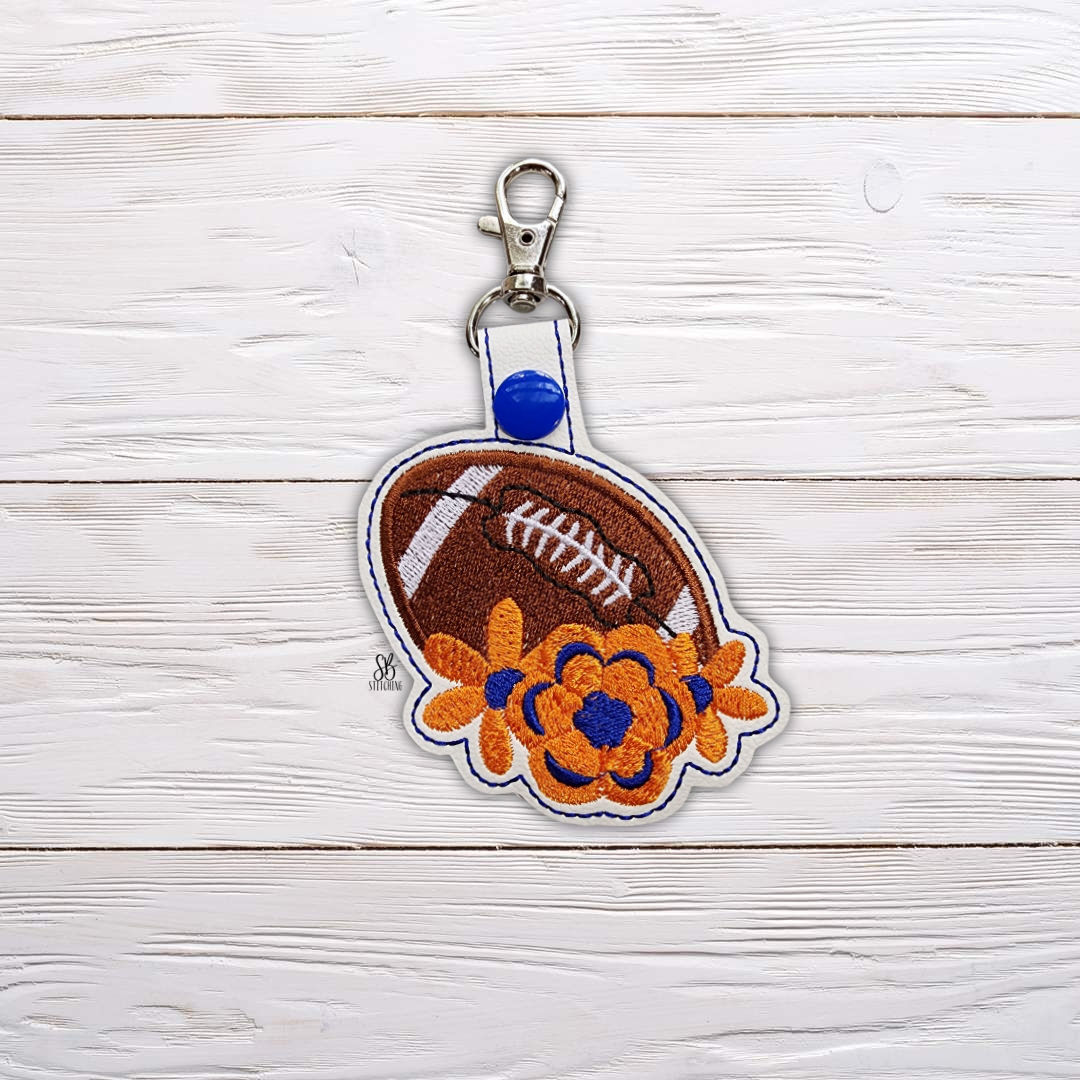 Football Flower Snaptab Machine Embroidery Design
