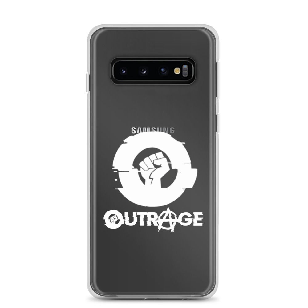 Outrage Clear Samsung Case - White Logo