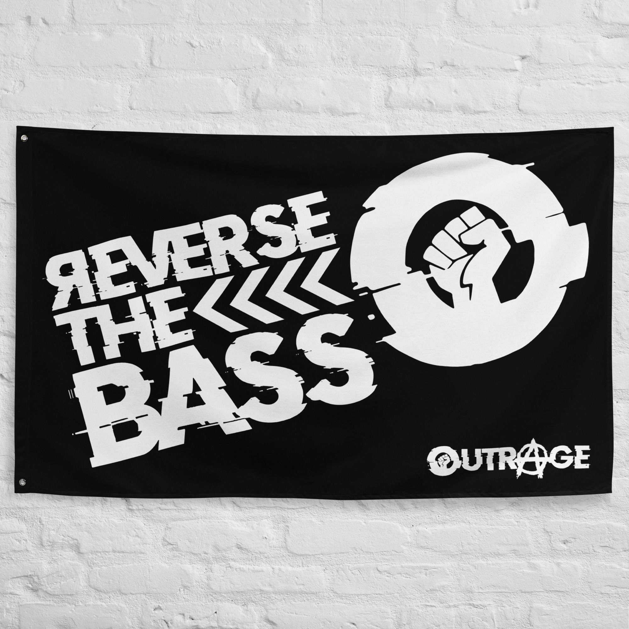 Outrage 'Reverse The Bass' Flag - Black