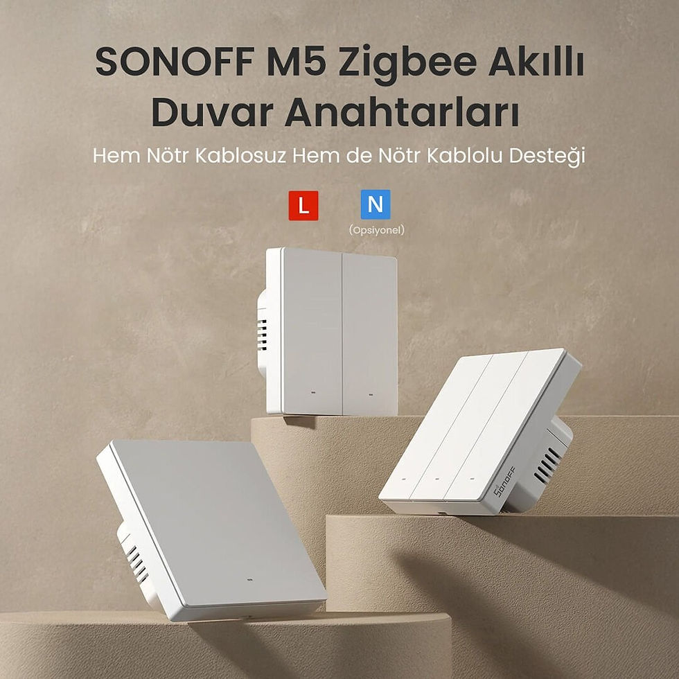 SONOFF M5 Zigbee Akıllı Duvar Anahtarı (Nötrlü/Nötrsüz, 1-2-3 Kanal)