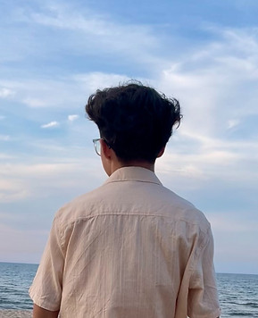 Portrait with beautiful skys on the beach in NWI