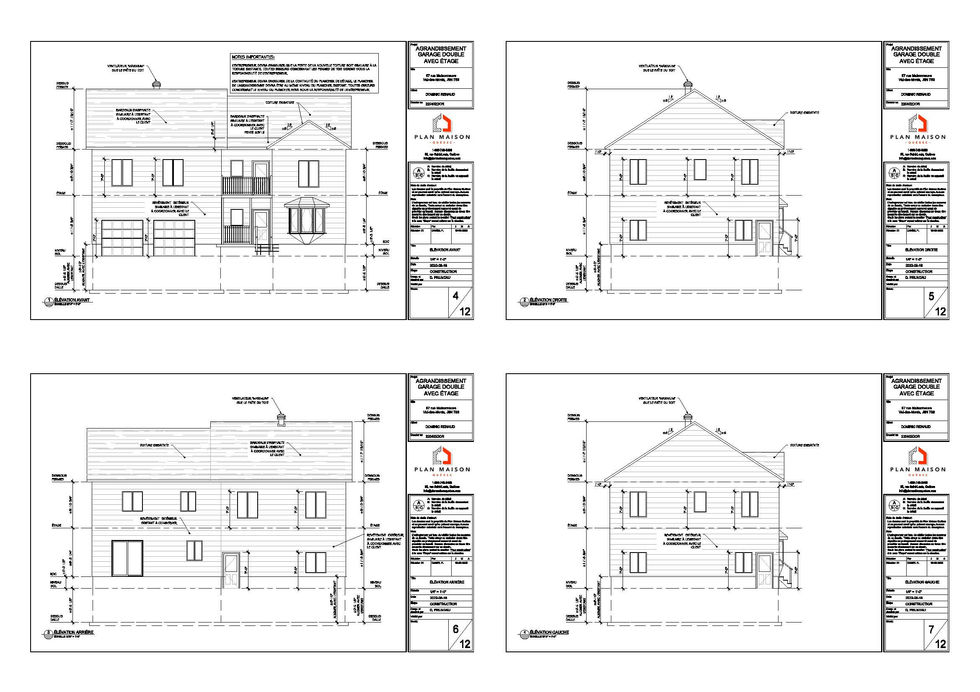 Plan rez-de-chaussée agrandissement garage attaché
