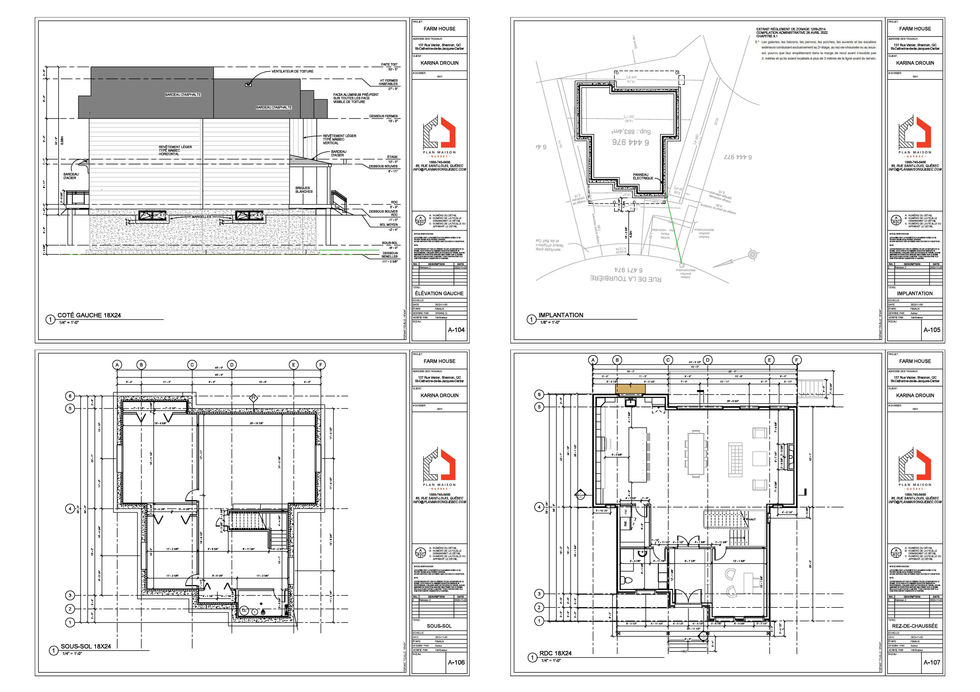 Plan étage maison farmhouse avec chambres et salle de bain