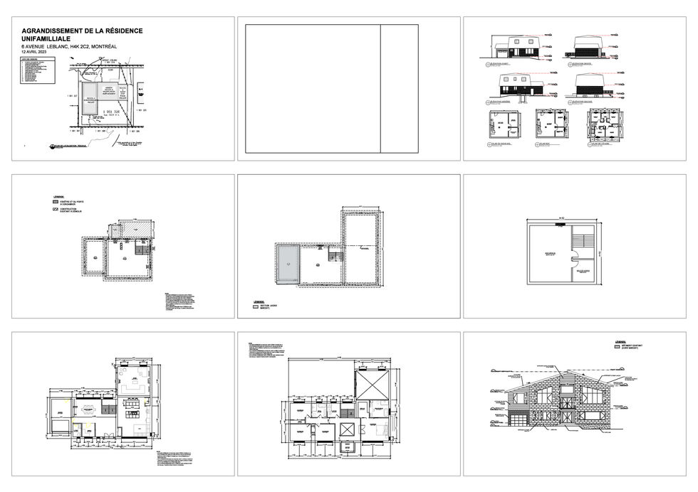 Plan architectural d’une maison contemporaine transformée