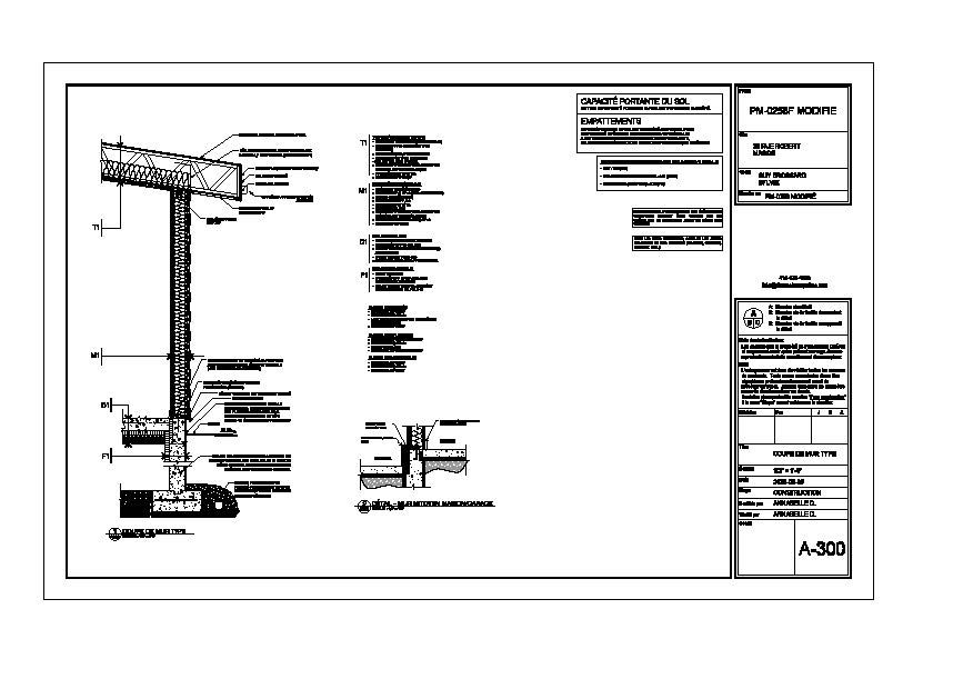 Plan des fondations sur dalle de béton isolée