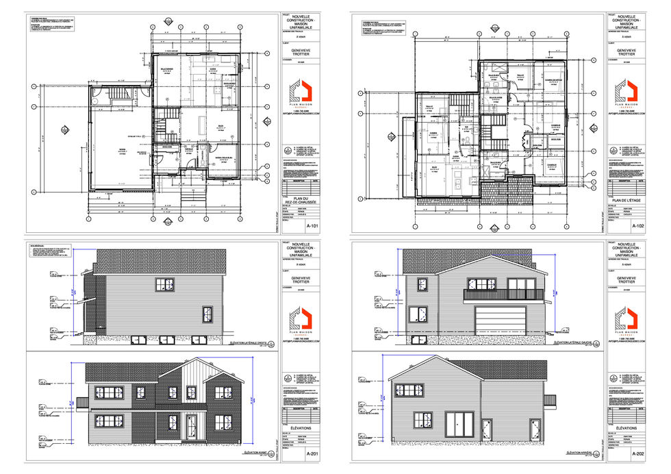 Plan du rez-de-chaussée avec aire ouverte et garage double
