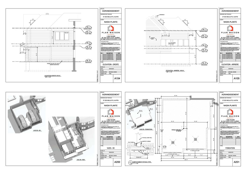 Agrandissement de maison avec garage double et balcon couvert vue avant 3D