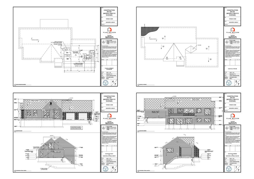 Plan du rez-de-chaussée maison avec garage double