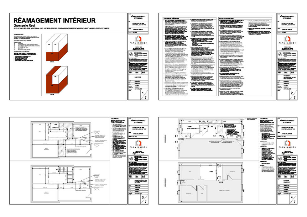 Plan de rénovation d’un triplex montréalais avec ajout d’un escalier intérieur