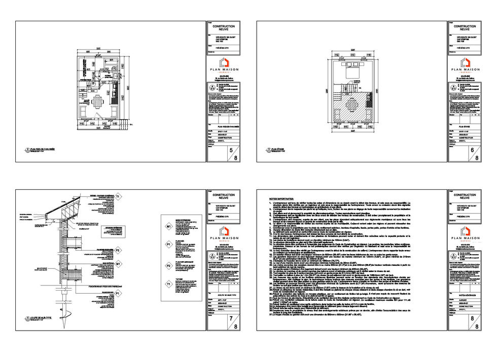 Plan de l’étage mezzanine d’une maison sur pieux