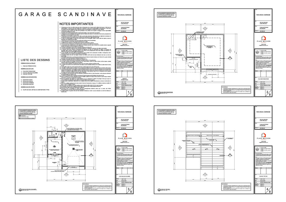 Plan de garage avec espace habitable 4 saisons intégré
