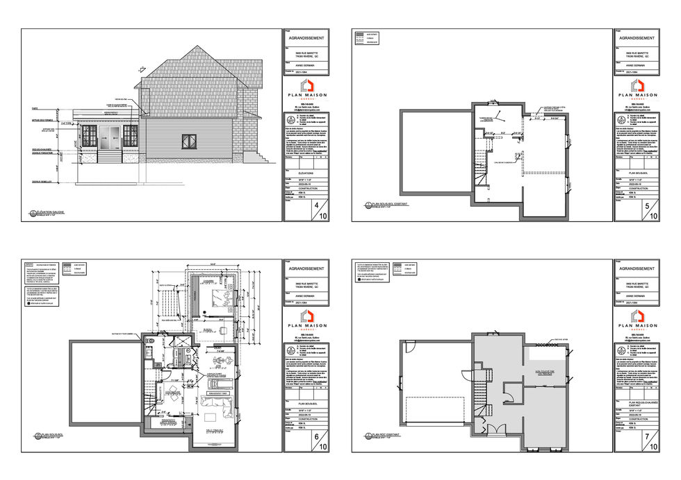 Plan agrandissement rez-de-chaussée lumineux