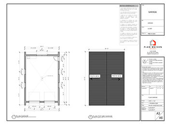 Garage 2 pans - plan du garage et de la toiture