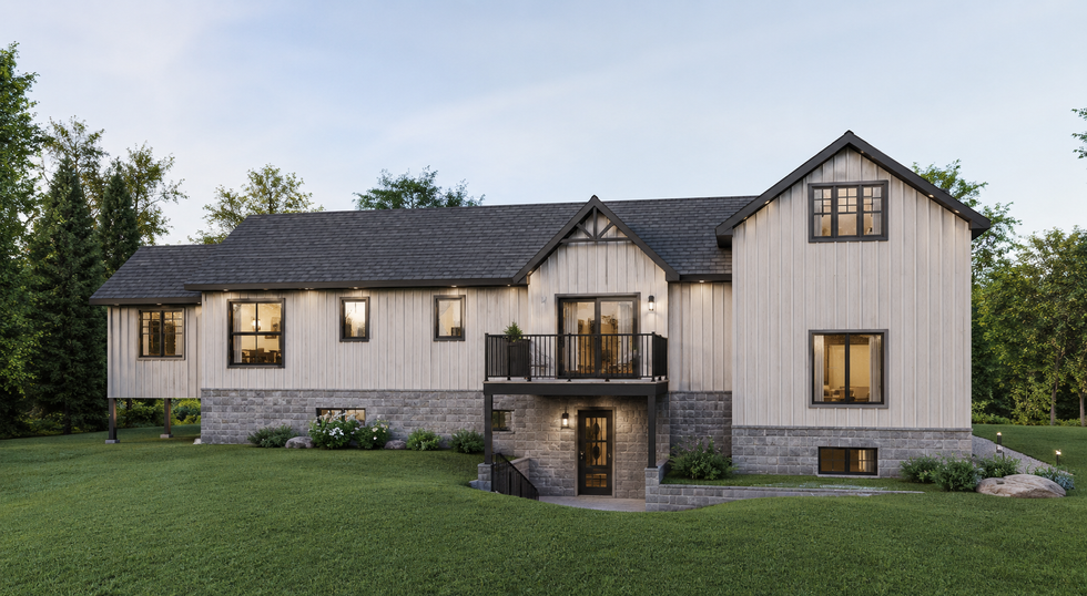 Agrandissement architectural contemporain avec garage annexé